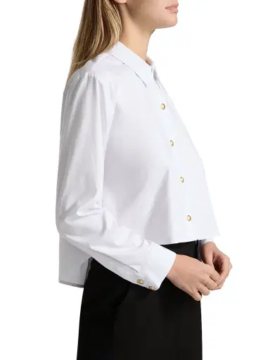 L'Agence Women's Cosette Crop Hi-Low Shirt | Thumbnail 4 L'Agence Women's Cosette Crop Hi-Low Shirt | Thumbnail 4
