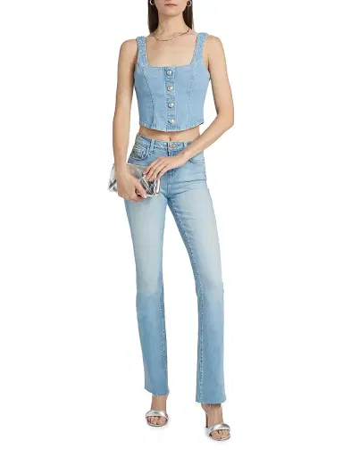L'AGENCE Women's Saga Denim Button-Front Tank - Olvera | Thumbnail 2 L'AGENCE Women's Saga Denim Button-Front Tank - Olvera | Thumbnail 2