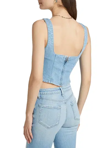 L'AGENCE Women's Saga Denim Button-Front Tank - Olvera | Thumbnail 5 L'AGENCE Women's Saga Denim Button-Front Tank - Olvera | Thumbnail 5