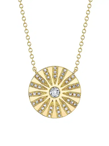 Shy Creation Women's Kate 14K Yellow Gold & 0.20 TCW Diamond Starburst Pendant Necklace - Yellow Gold | Thumbnail 1 Shy Creation Women's Kate 14K Yellow Gold & 0.20 TCW Diamond Starburst Pendant Necklace - Yellow Gold | Thumbnail 1
