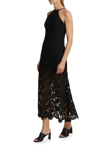 AMUR Women's Crochet Halterneck Midi-Dress - Black | Thumbnail 4 AMUR Women's Crochet Halterneck Midi-Dress - Black | Thumbnail 4
