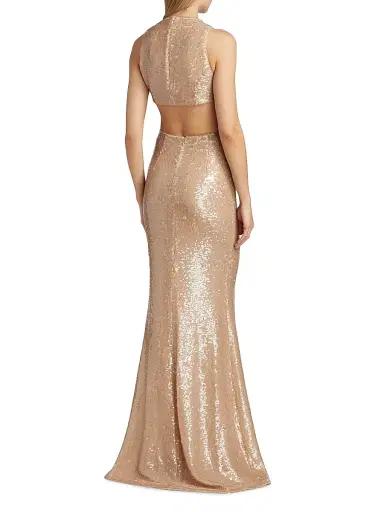 Et Ochs Women's Tashi Sequined Cut-Out Gown - Beige | Thumbnail 5 Et Ochs Women's Tashi Sequined Cut-Out Gown - Beige | Thumbnail 5