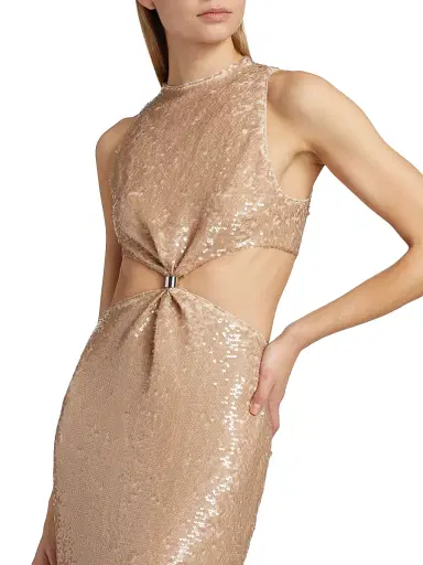 Et Ochs Women's Tashi Sequined Cut-Out Gown - Beige | Thumbnail 6 Et Ochs Women's Tashi Sequined Cut-Out Gown - Beige | Thumbnail 6
