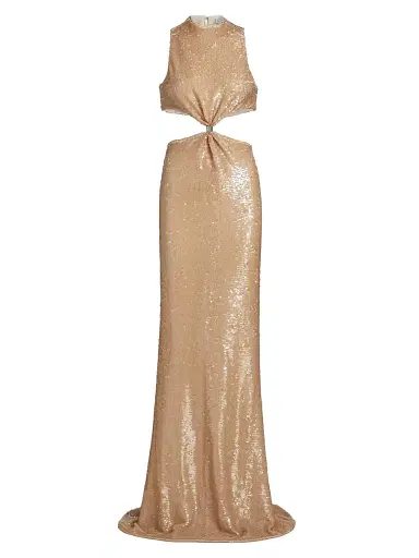 Et Ochs Women's Tashi Sequined Cut-Out Gown - Beige | Thumbnail 1 Et Ochs Women's Tashi Sequined Cut-Out Gown - Beige | Thumbnail 1