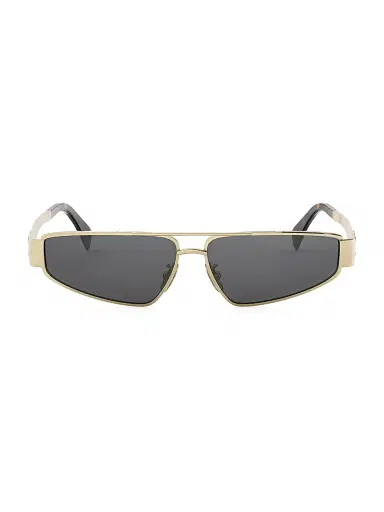 Celine Men's Metal Triomphe 59MM Geometric Sunglasses - Shiny Endura Gold Smoke | Thumbnail 2 Celine Men's Metal Triomphe 59MM Geometric Sunglasses - Shiny Endura Gold Smoke | Thumbnail 2
