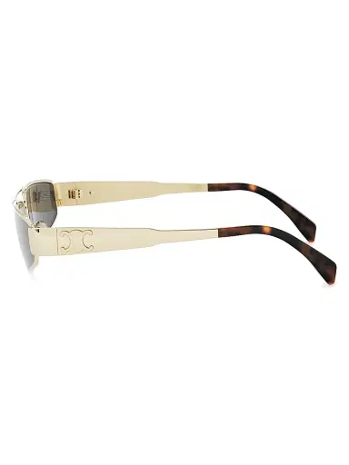 Celine Men's Metal Triomphe 59MM Geometric Sunglasses - Shiny Endura Gold Smoke | Thumbnail 3 Celine Men's Metal Triomphe 59MM Geometric Sunglasses - Shiny Endura Gold Smoke | Thumbnail 3