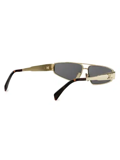 Celine Men's Metal Triomphe 59MM Geometric Sunglasses - Shiny Endura Gold Smoke | Thumbnail 6 Celine Men's Metal Triomphe 59MM Geometric Sunglasses - Shiny Endura Gold Smoke | Thumbnail 6