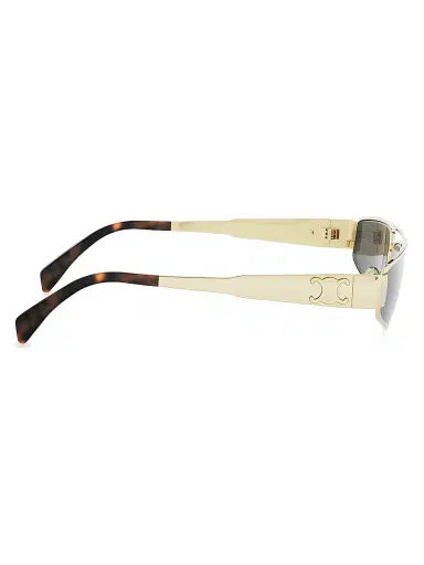 Celine Men's Metal Triomphe 59MM Geometric Sunglasses - Shiny Endura Gold Smoke | Thumbnail 7 Celine Men's Metal Triomphe 59MM Geometric Sunglasses - Shiny Endura Gold Smoke | Thumbnail 7