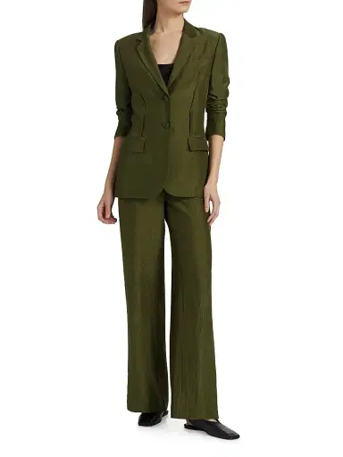 Jason Wu Collection Women's Crinkled Satin Straight-Leg Trousers | Thumbnail 2 Jason Wu Collection Women's Crinkled Satin Straight-Leg Trousers | Thumbnail 2