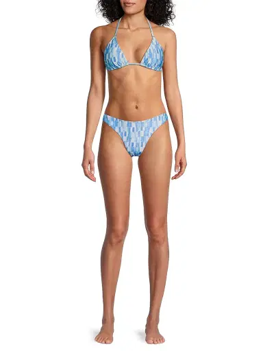 Milly Women's Margot Sunset Tile Printed Bikini Bottom - Light Blue Multi | Thumbnail 2 Milly Women's Margot Sunset Tile Printed Bikini Bottom - Light Blue Multi | Thumbnail 2