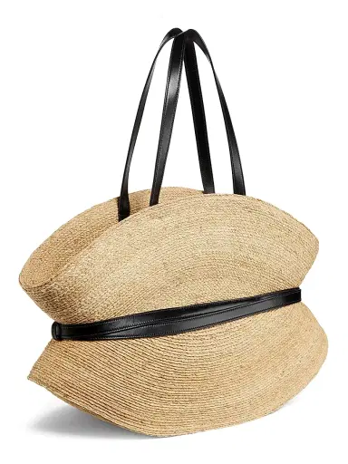 Balmain Women's Shuffle Raffia Tote Bag - Noir Natural | Thumbnail 3 Balmain Women's Shuffle Raffia Tote Bag - Noir Natural | Thumbnail 3