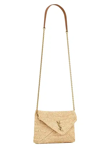 Saint Laurent Women's Cassandre Chain Pouch in Raffia | Thumbnail 6 Saint Laurent Women's Cassandre Chain Pouch in Raffia | Thumbnail 6