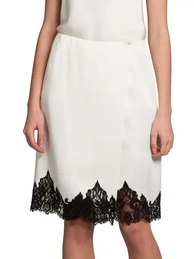 Stella McCartney Women's Satin-Lace Wrap Mini-Skirt - Cream | Thumbnail 3 Stella McCartney Women's Satin-Lace Wrap Mini-Skirt - Cream | Thumbnail 3