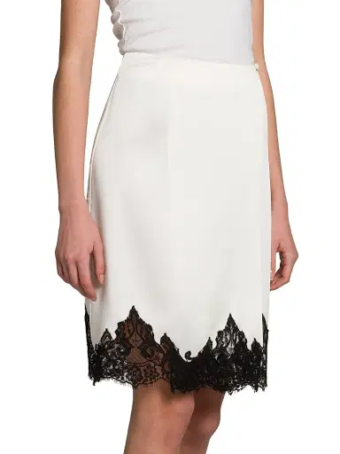 Stella McCartney Women's Satin-Lace Wrap Mini-Skirt - Cream | Thumbnail 4 Stella McCartney Women's Satin-Lace Wrap Mini-Skirt - Cream | Thumbnail 4