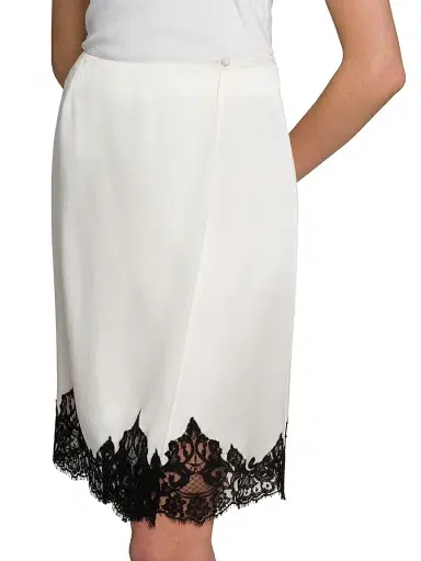 Stella McCartney Women's Satin-Lace Wrap Mini-Skirt - Cream | Thumbnail 6 Stella McCartney Women's Satin-Lace Wrap Mini-Skirt - Cream | Thumbnail 6