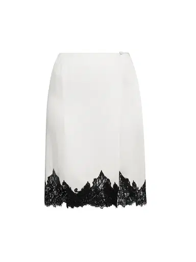 Stella McCartney Women's Satin-Lace Wrap Mini-Skirt - Cream | Thumbnail 1 Stella McCartney Women's Satin-Lace Wrap Mini-Skirt - Cream | Thumbnail 1