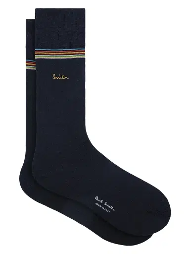 Paul Smith Men's Striped Cuff Logo Crew Socks 3-Pack | Thumbnail 2 Paul Smith Men's Striped Cuff Logo Crew Socks 3-Pack | Thumbnail 2