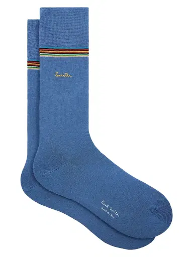 Paul Smith Men's Striped Cuff Logo Crew Socks 3-Pack | Thumbnail 4 Paul Smith Men's Striped Cuff Logo Crew Socks 3-Pack | Thumbnail 4