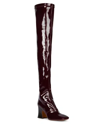 Chloé Women's Janis Tall Shaft Patent Leather Boots - Obscure Red | Thumbnail 2 Chloé Women's Janis Tall Shaft Patent Leather Boots - Obscure Red | Thumbnail 2