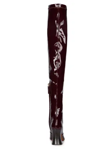 Chloé Women's Janis Tall Shaft Patent Leather Boots - Obscure Red | Thumbnail 3 Chloé Women's Janis Tall Shaft Patent Leather Boots - Obscure Red | Thumbnail 3