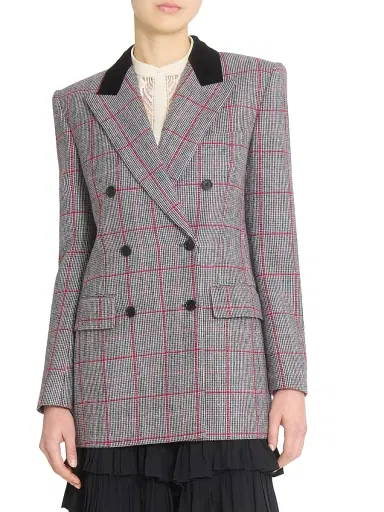 Chloé Women's Tailored Wool Double-Breasted Jacket - Black White | Thumbnail 3 Chloé Women's Tailored Wool Double-Breasted Jacket - Black White | Thumbnail 3