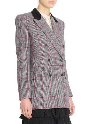 Chloé Women's Tailored Wool Double-Breasted Jacket - Black White | Thumbnail 4 Chloé Women's Tailored Wool Double-Breasted Jacket - Black White | Thumbnail 4
