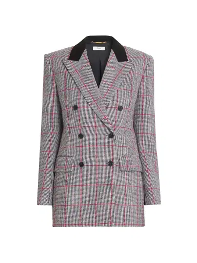 Chloé Women's Tailored Wool Double-Breasted Jacket - Black White | Thumbnail 1 Chloé Women's Tailored Wool Double-Breasted Jacket - Black White | Thumbnail 1