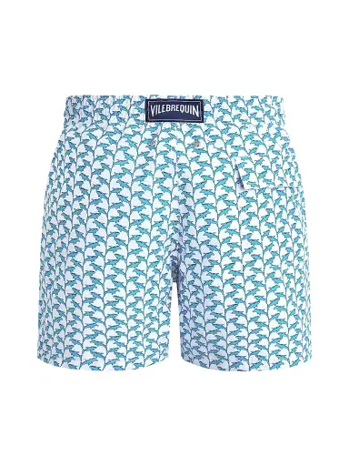 Vilebrequin Men's Moorea Net Sharks Swim Trunks - Blanc - Size Small | Thumbnail 2 Vilebrequin Men's Moorea Net Sharks Swim Trunks - Blanc - Size Small | Thumbnail 2