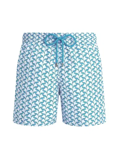Vilebrequin Men's Moorea Net Sharks Swim Trunks - Blanc - Size Small | Thumbnail 1 Vilebrequin Men's Moorea Net Sharks Swim Trunks - Blanc - Size Small | Thumbnail 1