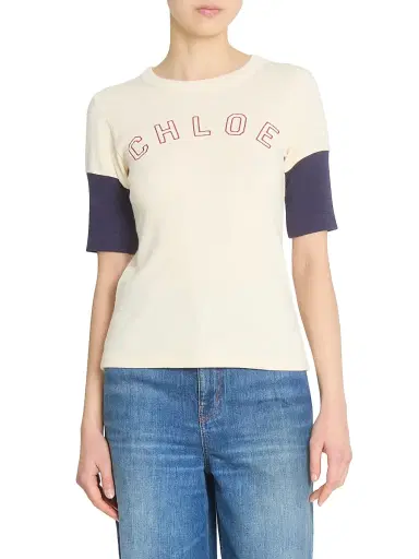 Chloé Women's Colorblocked Logo T-Shirt - Iconic Milk | Thumbnail 3 Chloé Women's Colorblocked Logo T-Shirt - Iconic Milk | Thumbnail 3