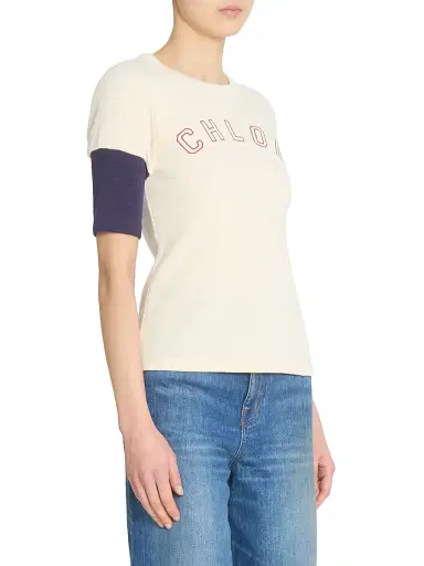 Chloé Women's Colorblocked Logo T-Shirt - Iconic Milk | Thumbnail 4 Chloé Women's Colorblocked Logo T-Shirt - Iconic Milk | Thumbnail 4
