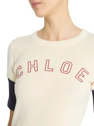 Chloé Women's Colorblocked Logo T-Shirt - Iconic Milk | Thumbnail 6 Chloé Women's Colorblocked Logo T-Shirt - Iconic Milk | Thumbnail 6