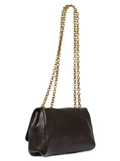 Chloé Women's Heritage Leather Chain Shoulder Bag - Ink Brown | Thumbnail 5 Chloé Women's Heritage Leather Chain Shoulder Bag - Ink Brown | Thumbnail 5
