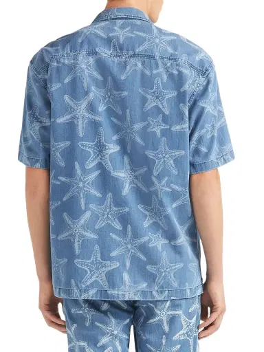 Vilebrequin Men's Starfish-Printed Denim Shirt | Thumbnail 5 Vilebrequin Men's Starfish-Printed Denim Shirt | Thumbnail 5
