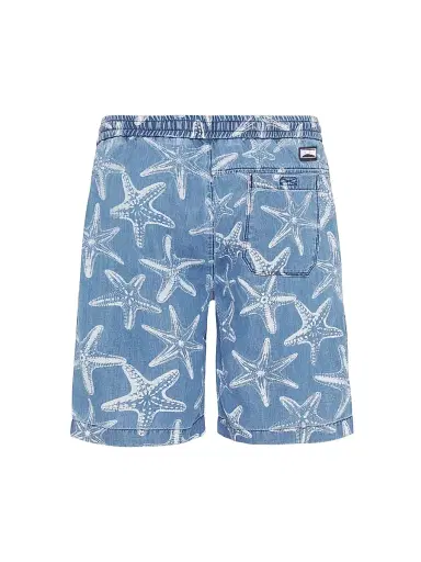 Vilebrequin Men's Starfish-Printed Denim Shorts - Fadedwasheddenim - Size 40 | Thumbnail 2 Vilebrequin Men's Starfish-Printed Denim Shorts - Fadedwasheddenim - Size 40 | Thumbnail 2