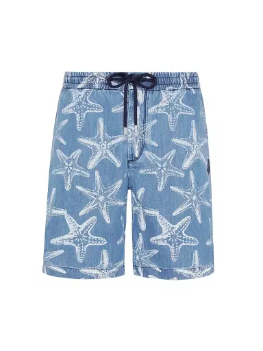 Vilebrequin Men's Starfish-Printed Denim Shorts - Fadedwasheddenim - Size 40 | Thumbnail 1 Vilebrequin Men's Starfish-Printed Denim Shorts - Fadedwasheddenim - Size 40 | Thumbnail 1
