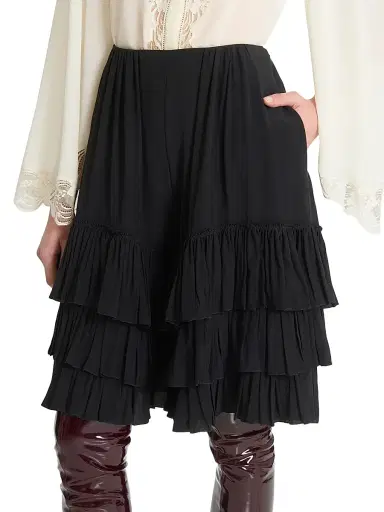 Chloé Women's Ruffled Silk Shorts - Black | Thumbnail 6 Chloé Women's Ruffled Silk Shorts - Black | Thumbnail 6