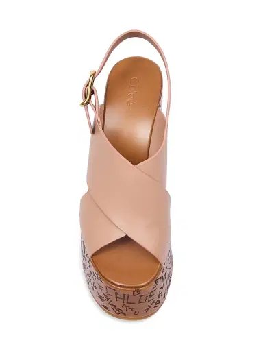 Chloé Women's Maxime Leather Wedge Sandals - Blush Pink | Thumbnail 4 Chloé Women's Maxime Leather Wedge Sandals - Blush Pink | Thumbnail 4