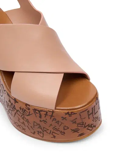 Chloé Women's Maxime Leather Wedge Sandals - Blush Pink | Thumbnail 5 Chloé Women's Maxime Leather Wedge Sandals - Blush Pink | Thumbnail 5