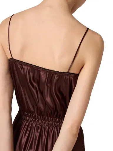 Miu Miu Women's Long Satin Dress - Brown - Size 6 | Thumbnail 6 Miu Miu Women's Long Satin Dress - Brown - Size 6 | Thumbnail 6