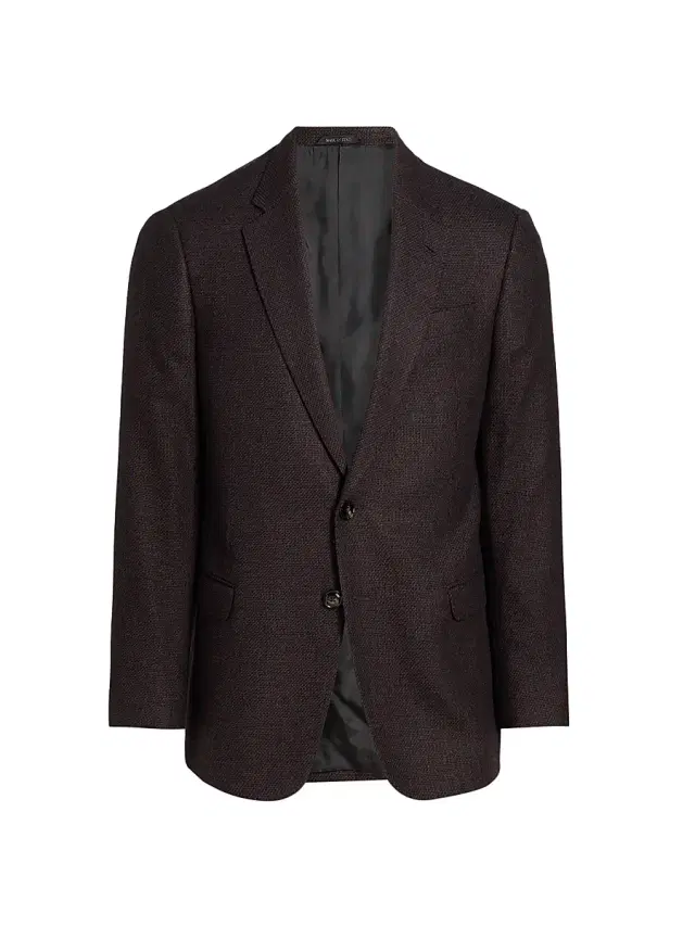 Men's Textured Wool-Blend Sport Coat - Purple Black Men's Textured Wool-Blend Sport Coat - Purple Black