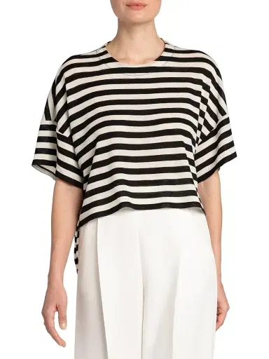 Giorgio Armani Women's Striped Oversized T-Shirt | Thumbnail 3 Giorgio Armani Women's Striped Oversized T-Shirt | Thumbnail 3