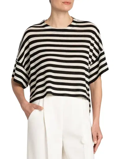 Giorgio Armani Women's Striped Oversized T-Shirt | Thumbnail 4 Giorgio Armani Women's Striped Oversized T-Shirt | Thumbnail 4
