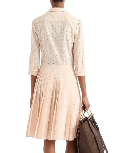Prada Women's Eyelet Lace Shirt Dress - Pink | Thumbnail 3 Prada Women's Eyelet Lace Shirt Dress - Pink | Thumbnail 3