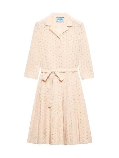Prada Women's Eyelet Lace Shirt Dress - Pink | Thumbnail 1 Prada Women's Eyelet Lace Shirt Dress - Pink | Thumbnail 1