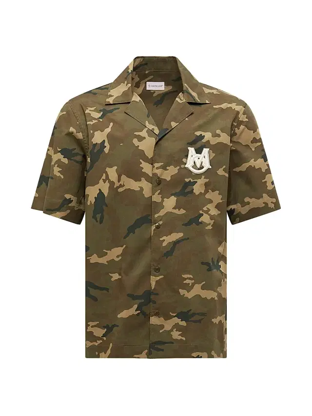 Men's Shirt in Cotton - Green Brown Men's Shirt in Cotton - Green Brown