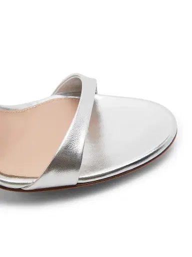 Gianvito Rossi Women's 105MM Embellished Metallic Leather Sandals - Silver | Thumbnail 5 Gianvito Rossi Women's 105MM Embellished Metallic Leather Sandals - Silver | Thumbnail 5