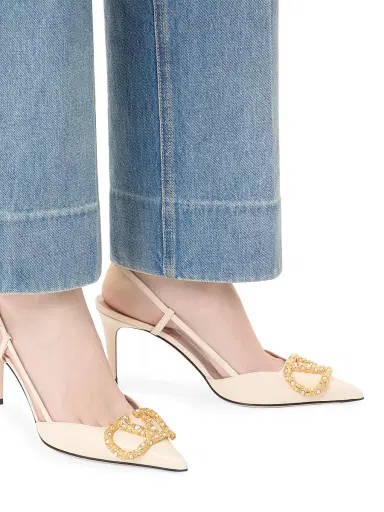 Valentino Garavani Women's VLogo Signature Slingback Calfskin 80MM Pumps | Thumbnail 7 Valentino Garavani Women's VLogo Signature Slingback Calfskin 80MM Pumps | Thumbnail 7