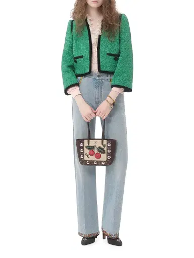 Valentino Women's Nellcote Mini Embroidered Tote Shopping Bag | Thumbnail 2 Valentino Women's Nellcote Mini Embroidered Tote Shopping Bag | Thumbnail 2