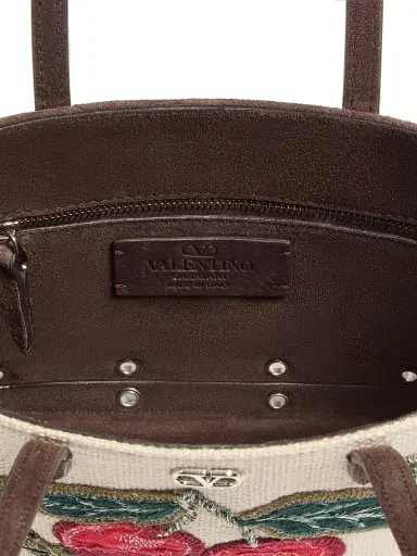 Valentino Women's Nellcote Mini Embroidered Tote Shopping Bag | Thumbnail 6 Valentino Women's Nellcote Mini Embroidered Tote Shopping Bag | Thumbnail 6